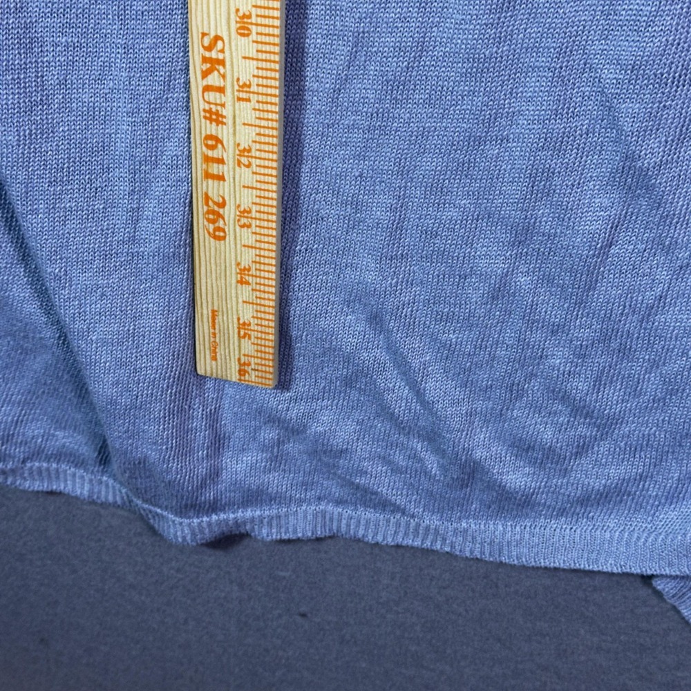 Polo Ralph Lauren Cardigan Sweater Womens Small Blue Linen Long Open Front Knit - Picture 8 of 8
